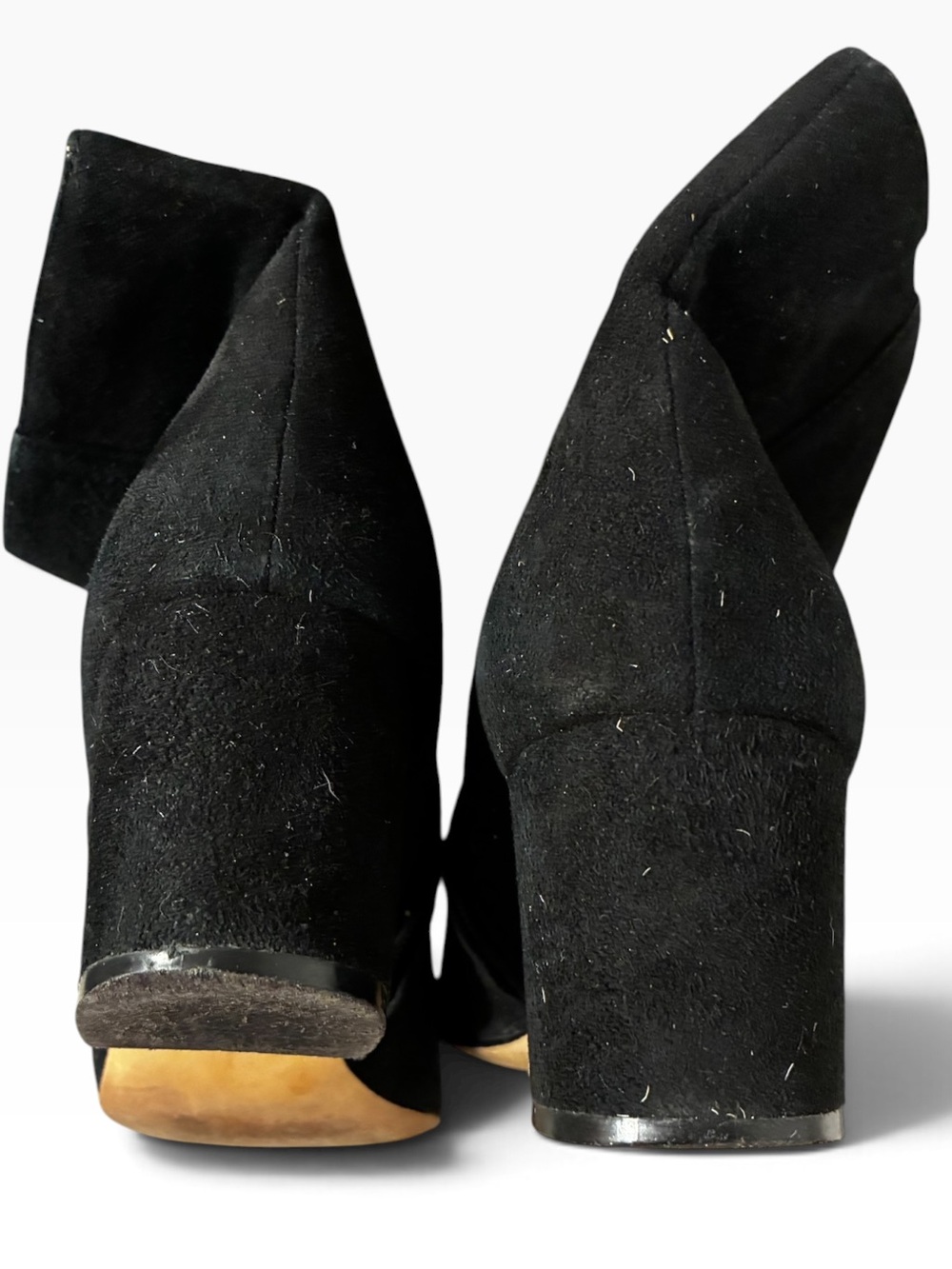 Halogen Black Suede Ankle Booties with Side Zip Worn Once